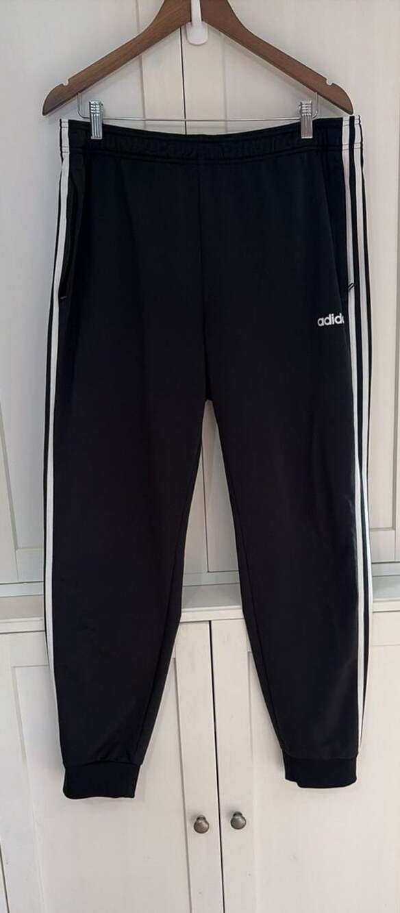 Adidas Essentials 3-Stripes Tapered Pants Size XL Black